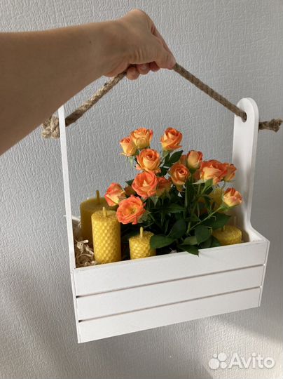 Ящик декоративный для цветов, подарка, свечей