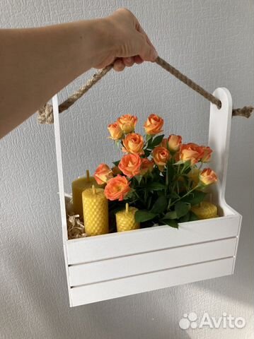 Ящик декоративный для цветов, подарка, свечей