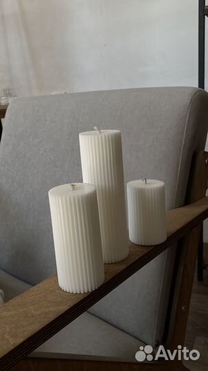 Натуральная свеча zara home H&M рифленная