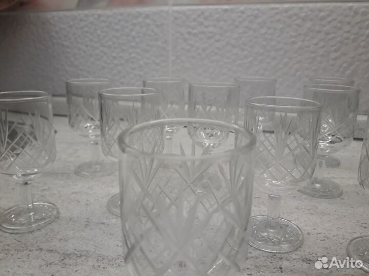 Хрустальные рюмки СССР 12 шт