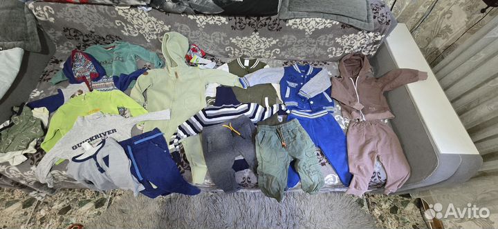 Большой пакет вещей для мальчика 74-86