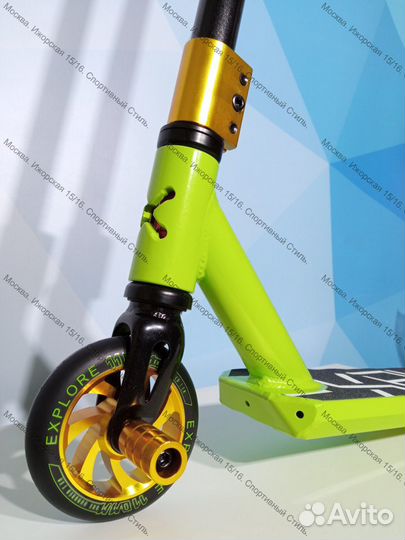 Трюковой самокат Explore Cross Green, новый
