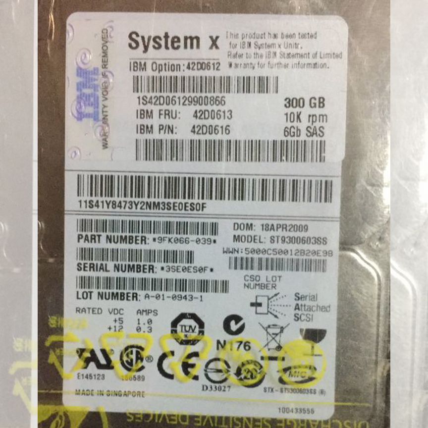 [42D0613] Жесткий Диск Ibm 300gb 10k Sas 42d0613