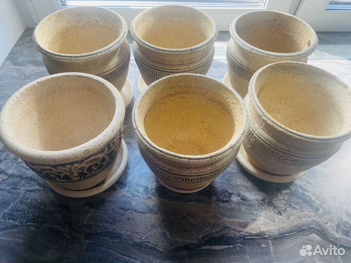 Цветочные горшки из шамотной глины