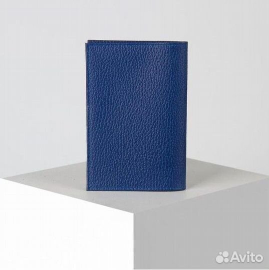 Обложка для паспорта кожа синий Россия