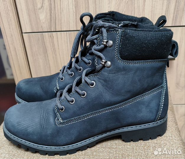 Ботинки натур нубук Германия, р 40, синие