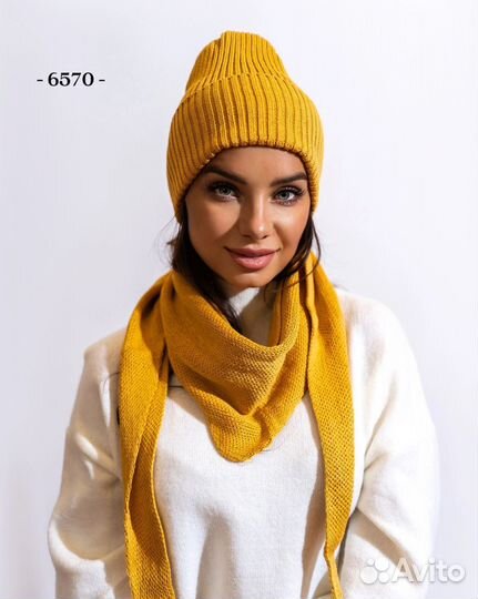 Шапка женская /шапка с шарфом/шапка осень