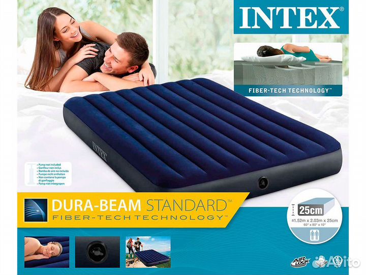Матрас надувной Intex 203х152х25 см