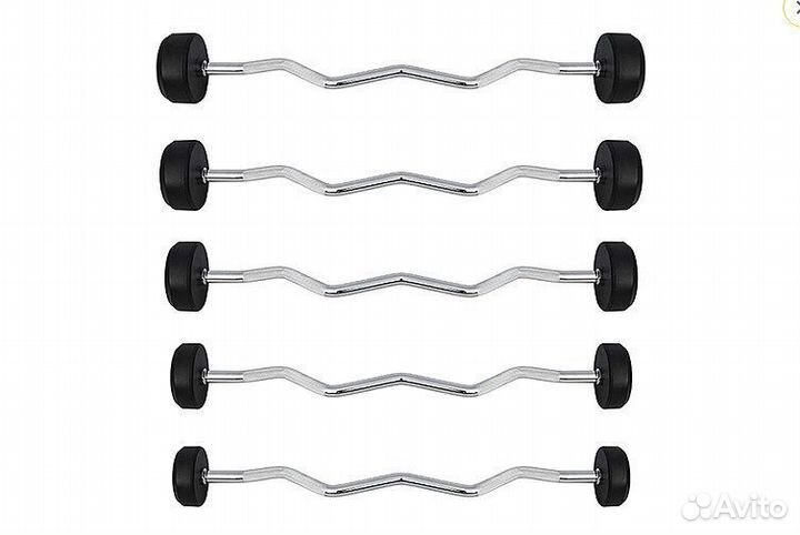 Комплект изогнутых фиксированных обрезиненных шта