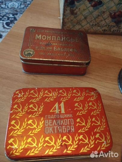 Антикварные, винтажные, жестяные банки