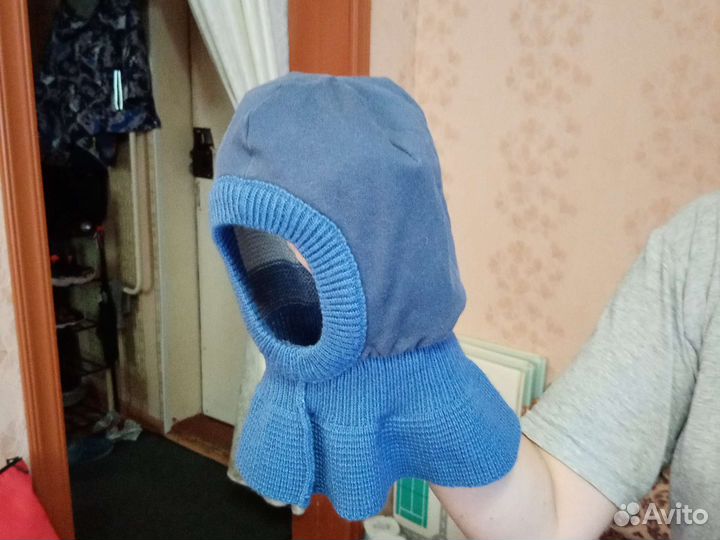 Шапка шлем на мальчика осенний 1-2 года