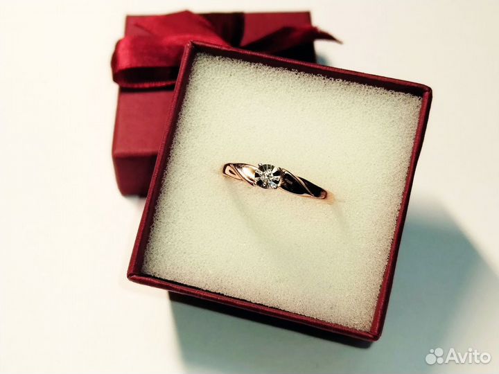 Золотое кольцо с фианитом \585\ т22946