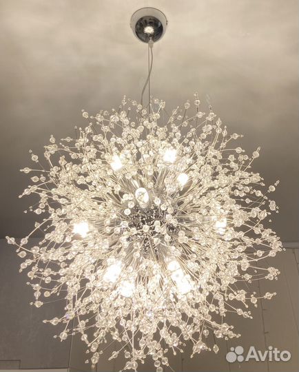 Люстра ёж серебро d 50 см