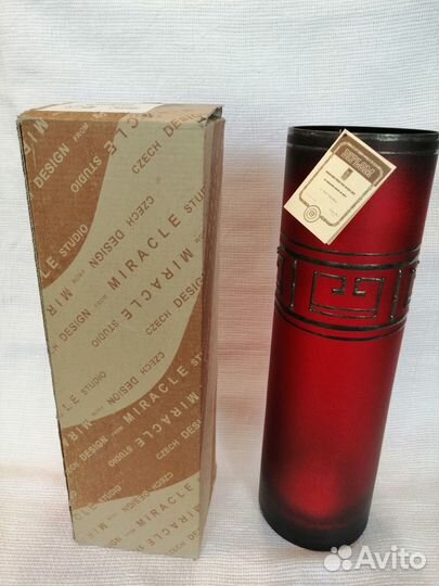 Ваза для цветов цветное стекло чехия