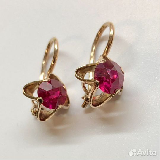Золотые серьги 583 пробы СССР