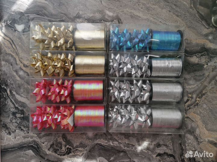 Бантики для подарков, 8 упаковок