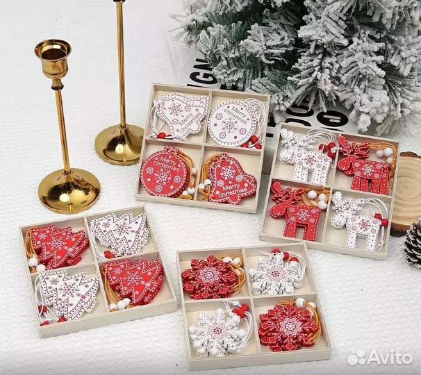 Новогодние деревянные подвески