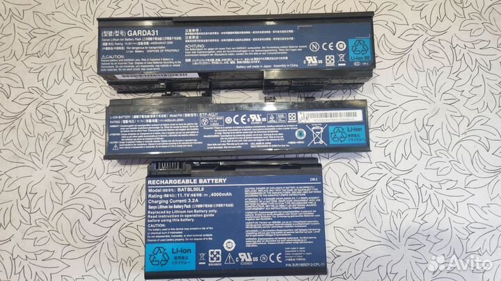 Аккумулятор батарея Acer, HP, Sony