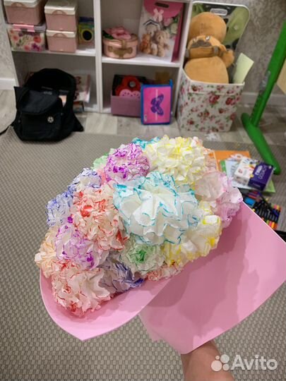 Букет цветов из салфеток