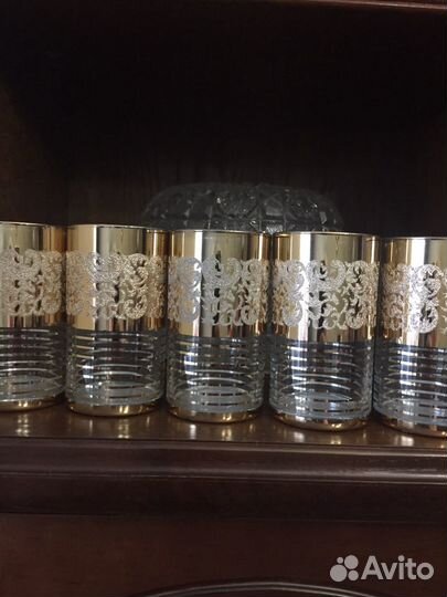 Стаканы с позолотой Корея