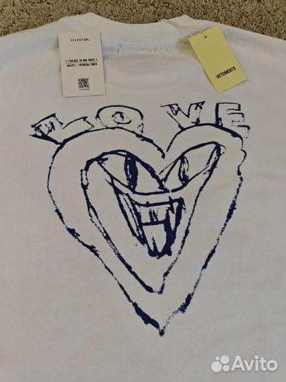 Футболка Vetements Scribbled Car/Heart