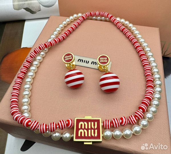 Серьги кольцо колье Miu Miu Миу Миу