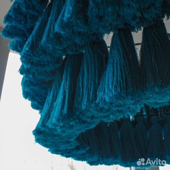 Абажур макраме из кисточек, светильник подвесной