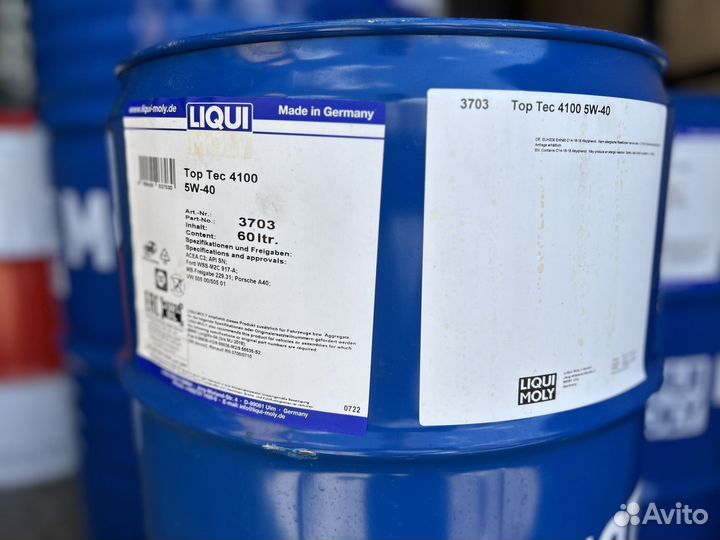 Моторное масло Liqui Moly top tec 4100 5W-40 / 60л