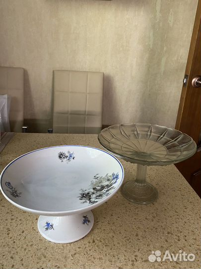 Ваза для фруктов на ножке СССР