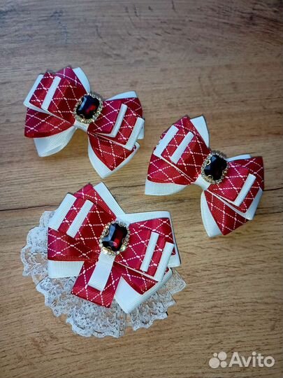 Набор для школьницы бантики + галстук(брошь)