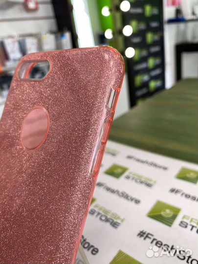 Чехол розовый силиконовый для iPhone 7+/8+