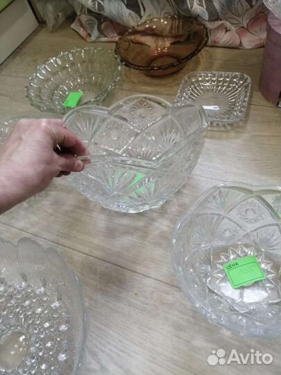 Хрусталь салатники, фруктовница, пепельница, вазы