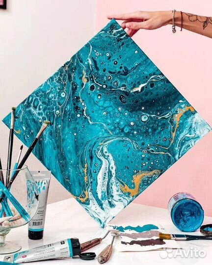 Мастер класс. 2 часа Флюид арт fluid art