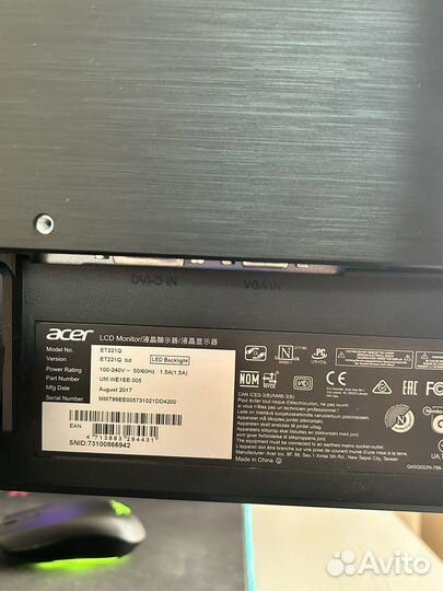 Монитор acer et221Q