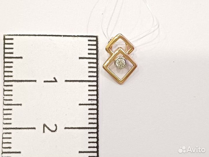 Подвеска золотая новая 0.34 гр. (Ижорская)