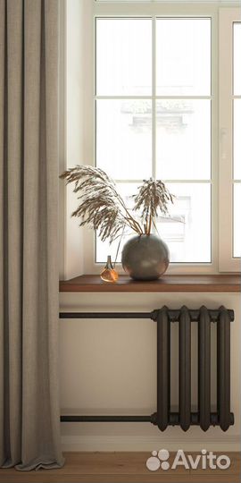 Радиатор чугунный У3 - 4 секц 3/4 проходной черный