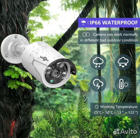 Комплект poe видеонаблюдения 3mp Hiseeu