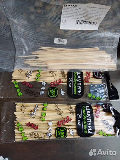 Шпажки шампуры бамбуковые 25 см пакетом