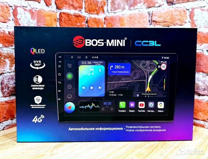 Магнитола Bos Mini CC3L Android 6/128 9' Qled, 4G