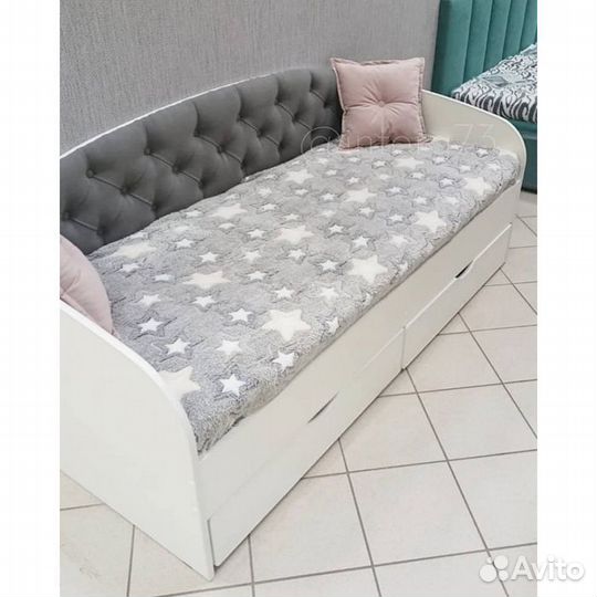 Кровать велюр вельвет люкс детская лдсп