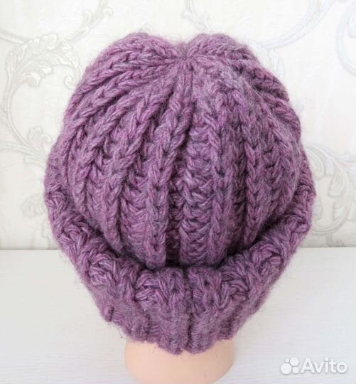 Шапка шерсть вязаная новая зимняя альпака