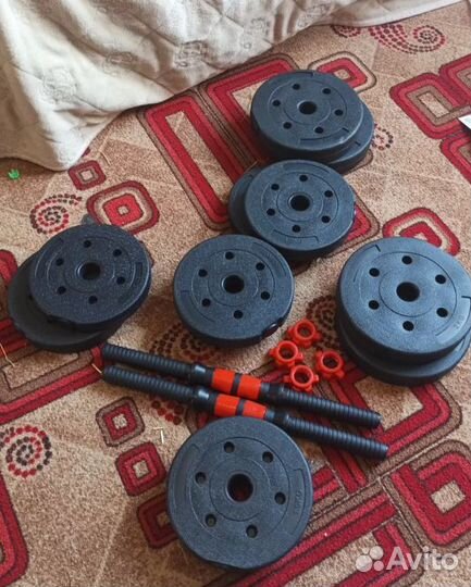 Гантели разборные + штанга новые