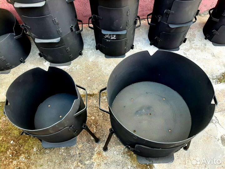 Печь для казана с дверью без трубы