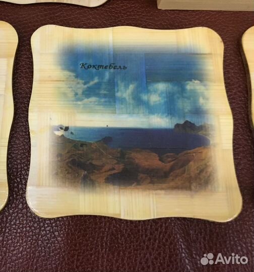 Набор из бересты / салфетница и подставки / крым