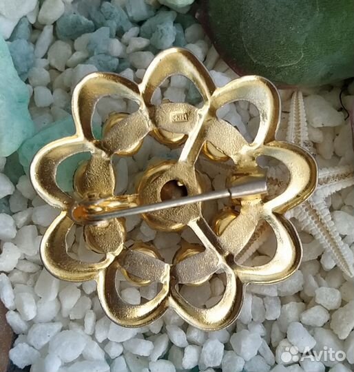 Брошь винтаж СССР позолота клеймо