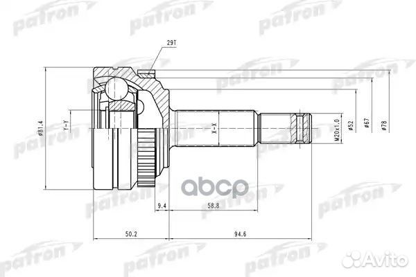 ШРУС наружн к-кт 22x52x22 ABS:29T opel: Astra F