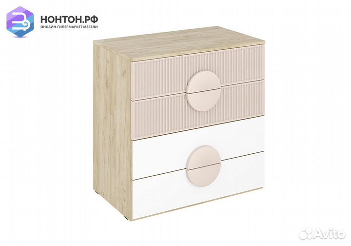 Комод Мирра дуб крафт серый / белый / софт какао
