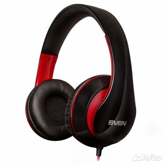 Наушники с микрофоном Sven AP-940MV черные/красные