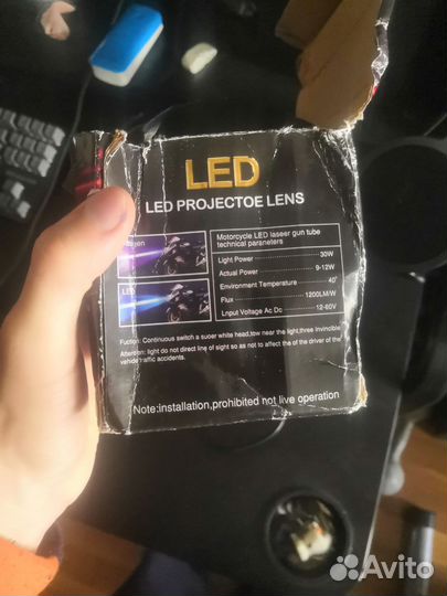 Фара мотоциклеиная ангельские глазки + Led