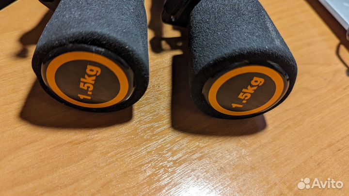 Гантели torneo 1.5кг 2шт с фиксаторами